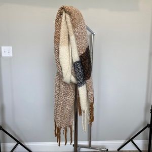 Neutral color blanket scarf